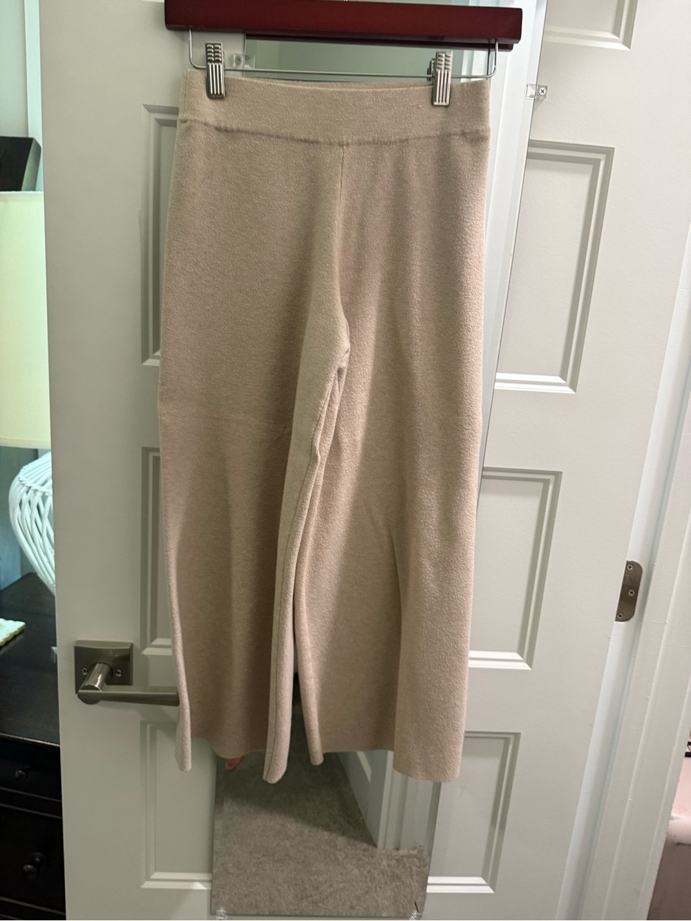 Marled Knit Midi Skirt in Beige